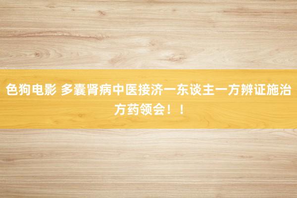 色狗电影 多囊肾病中医接济一东谈主一方辨证施治方药领会！！