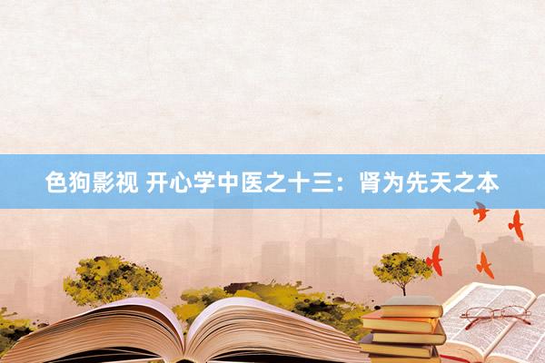 色狗影视 开心学中医之十三：肾为先天之本