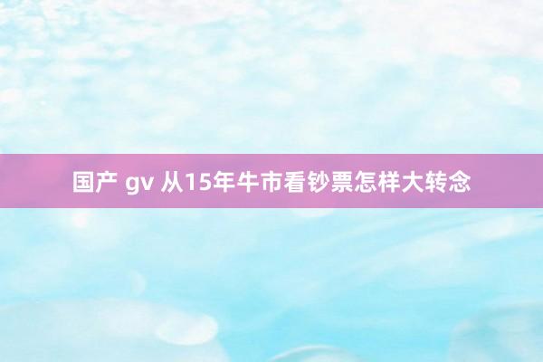 国产 gv 从15年牛市看钞票怎样大转念