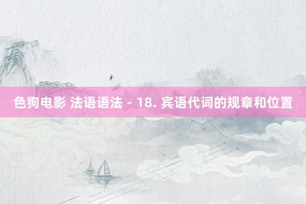 色狗电影 法语语法 - 18. 宾语代词的规章和位置