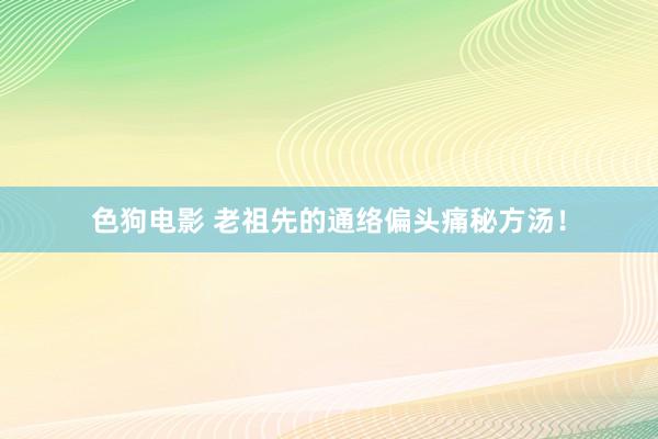 色狗电影 老祖先的通络偏头痛秘方汤！