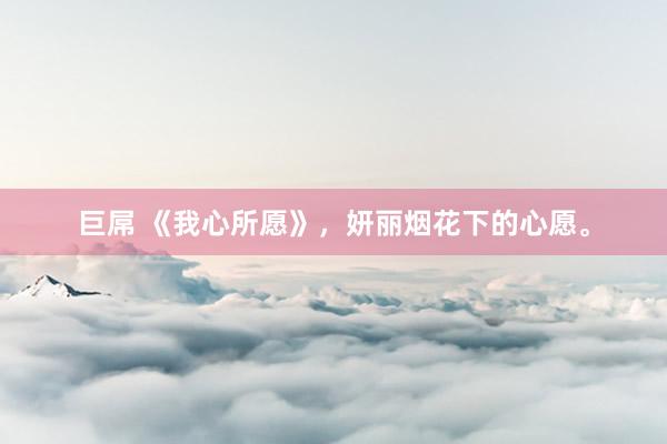 巨屌 《我心所愿》，妍丽烟花下的心愿。